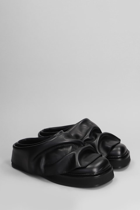 The Attico Flat Shoes for Women The Attico Mini Robin Slipper-mule In Black Leather