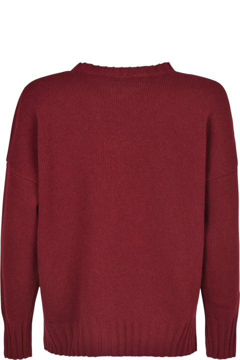 V-neck Rib Knit Plain Sweater