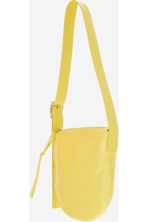 Jil Sander Shoulder Bags for Women Jil Sander Crinkled Leather Small Shoulder Bag