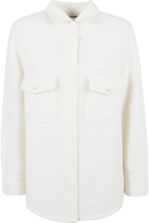 Bruno Manetti ملابس علوية لـ السيدات Bruno Manetti Buttoned Pocket Oversized Jacket