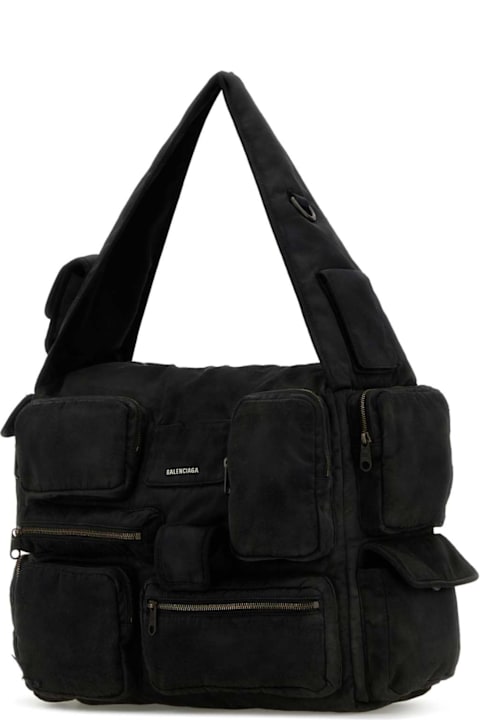 Balenciaga Bags for Men Balenciaga Black Canvas Large Superbusy Shoulder Bag