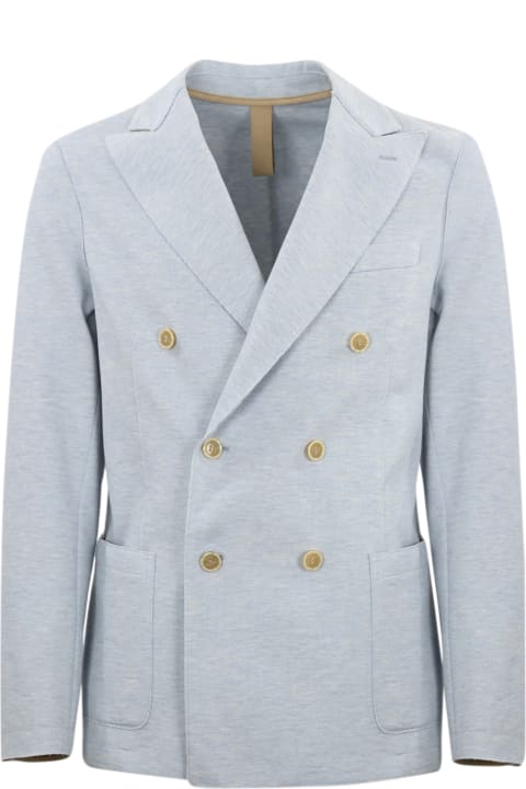 Eleventy Coats & Jackets for Men Eleventy Light Blue Double-breasted Jacket