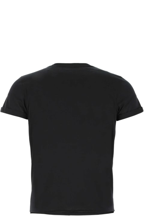 ウィメンズ新着アイテム Saint Laurent Black Cotton T-shirt