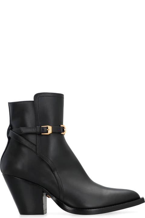 Versace Boots for Women Versace Leather Ankle Boots