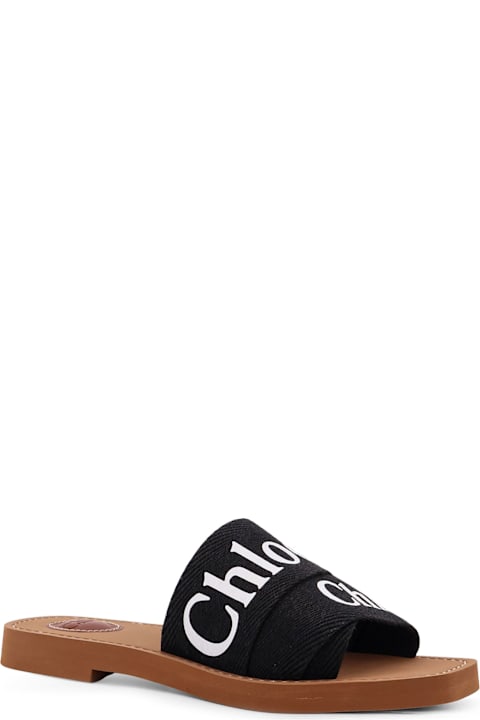 Chloé Woody Flat Linen Sandals