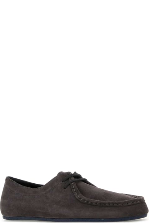 Jil Sander Dark Grey Suede Lace-up Shoes