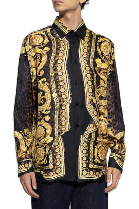 Versace Sale for Men Versace Barocco-printed Button-up Shirt