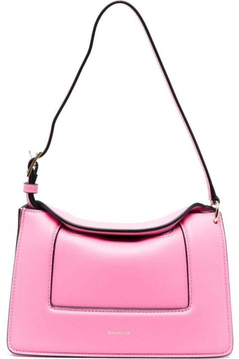 Fashion for Women Wandler 'micro Penelope' Pink Shoulder Bag With Logo Print In Leather Woman Wandler