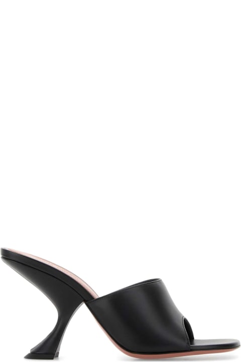 Amina Muaddi for Women Amina Muaddi Black Leather Taylor Mules