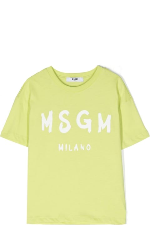 Fashion for Women MSGM T-shirt Gialla Con Logo Bianco