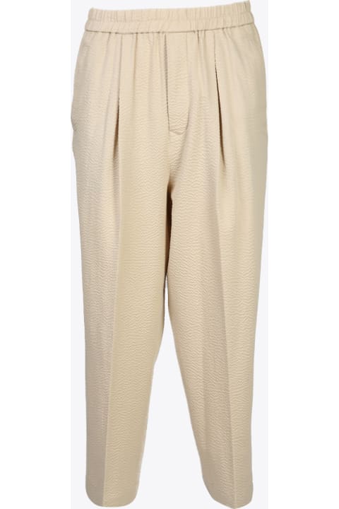 Ripple Cotton Trouser Beige ripple cotton pleated pant - Ripple cotton trouser