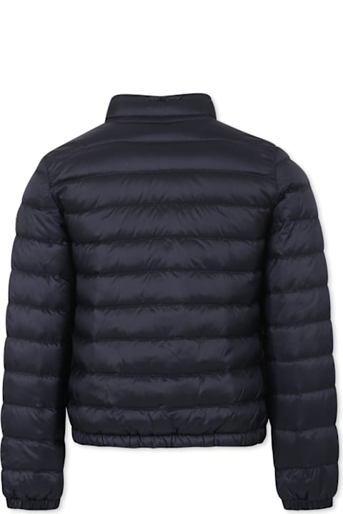 Homeware Moncler Blue Down Jacket For Girl With Logo