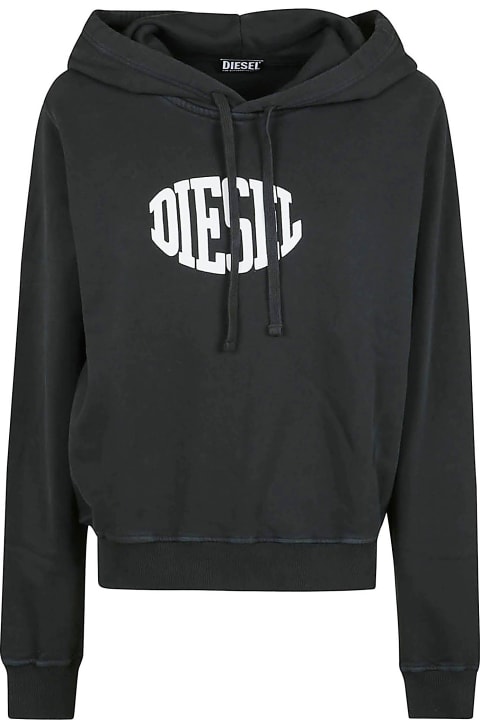 Diesel Fleeces & Tracksuits for Women Diesel Logo Print Hooded Sweatshirt