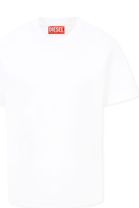 Homeware Diesel White T-shirt For Boy With Logo