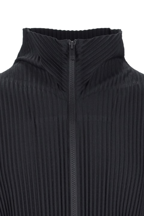 Homme Plissé Issey Miyake Fleeces & Tracksuits for Men Homme Plissé Issey Miyake Pleated Zip Sweatshirt