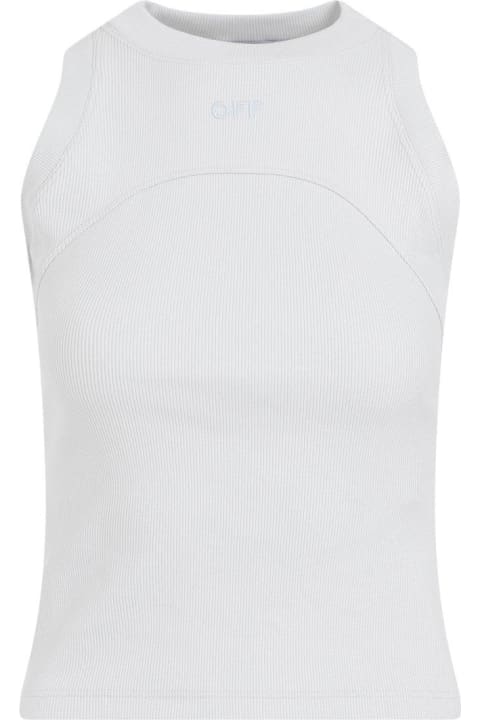 Topwear for Women Off-White Logo Embroidered Sleeveless Top