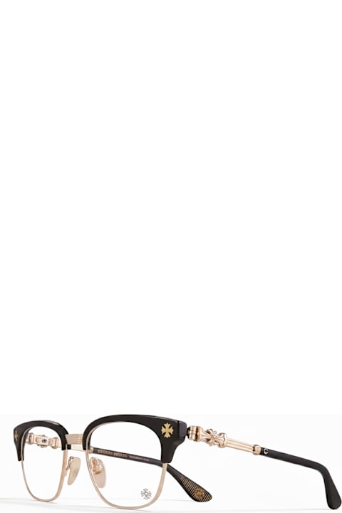Chrome Hearts لـ Kids Chrome Hearts Bonennoisseur Ii - Black / Gold Plated Rx Glasses