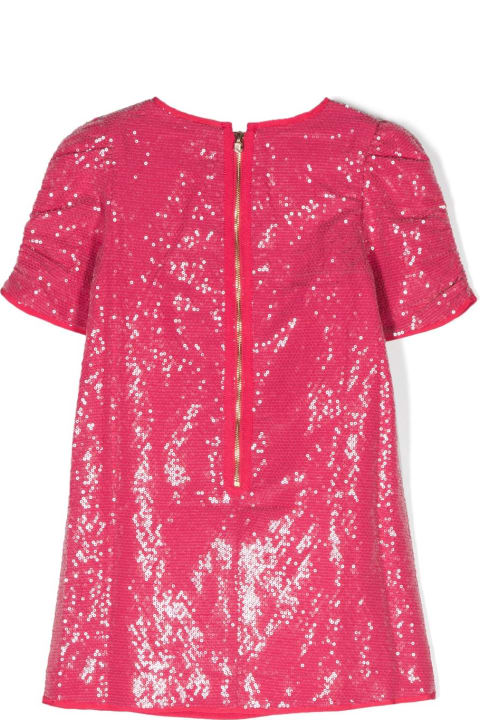 Dresses for Girls Little Marc Jacobs Marc Jacobs Abito Fucsia Con Paillettes In Techno Tessuto Bambina