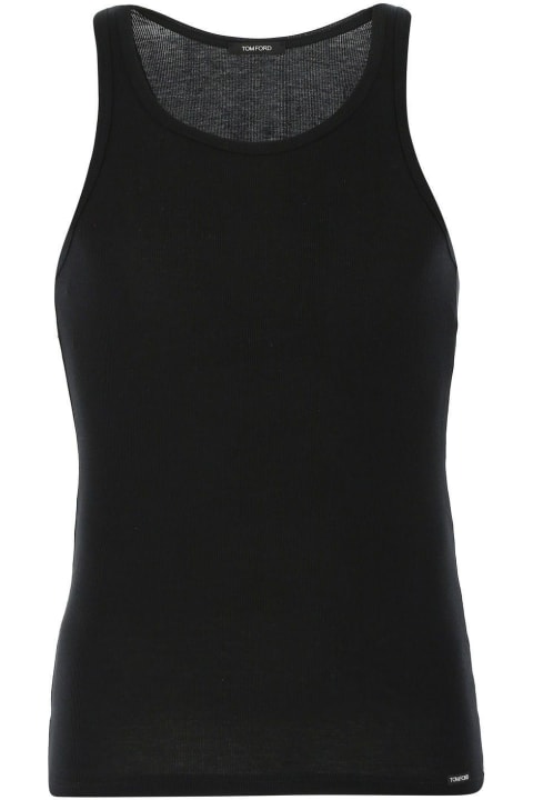 Topwear for Men Tom Ford Black Cotton And Modal Tank Top