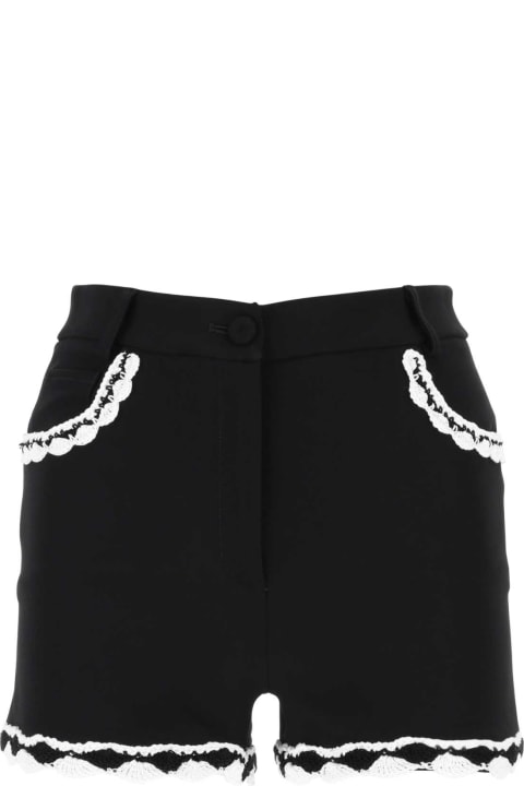 Moschino for Women Moschino Black Stretch Crepe Shorts