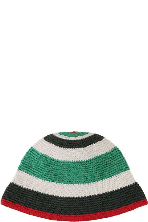 Casablanca Hats for Men Casablanca Logo Patch Crochet Hat