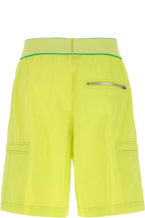 Bottega Veneta Pants for Men Bottega Veneta Acid Green Nylon Bermuda Shorts