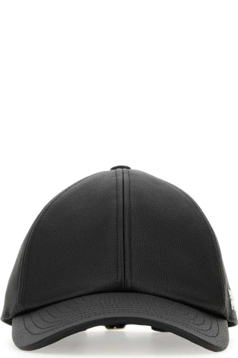 Hats for Women Courrèges Black Leather Baseball Cap