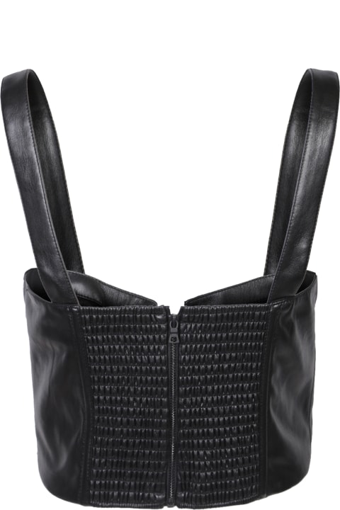 Fashion for Women Alice + Olivia Vegan Leather Black Bustier