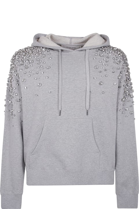 Golden Goose سترات صوف وبدل رياضية لـ القسم الرجالي Golden Goose Journey Unisex Hoodie Organic Slub Heavy Fleece With Crystals