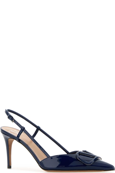 Valentino Garavani Navy Blue Leather Vlogo Signature Pumps