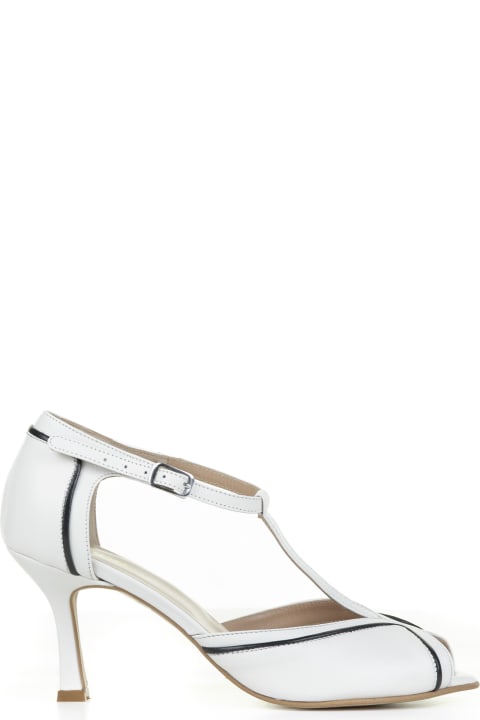 Hope High-Heeled Shoes for Women Hope White Leather Pumps With Strap