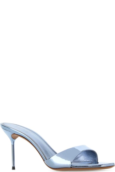 Paris Texas Light Blue Leather Lidia Mules