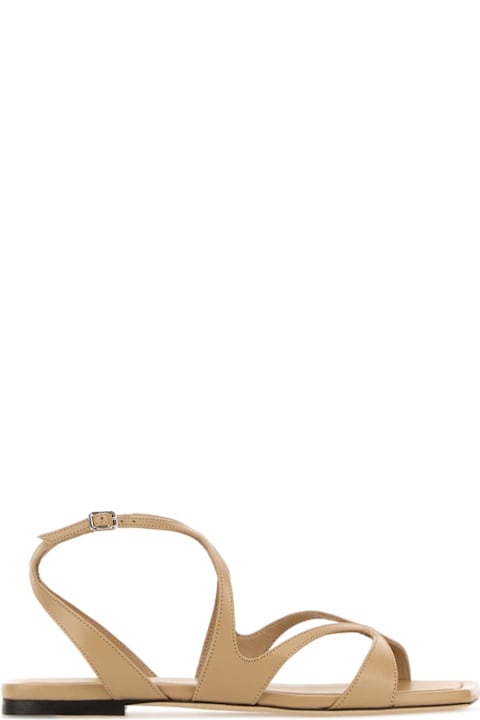 Jimmy Choo Beige Nappa Leather Ayla Sandals