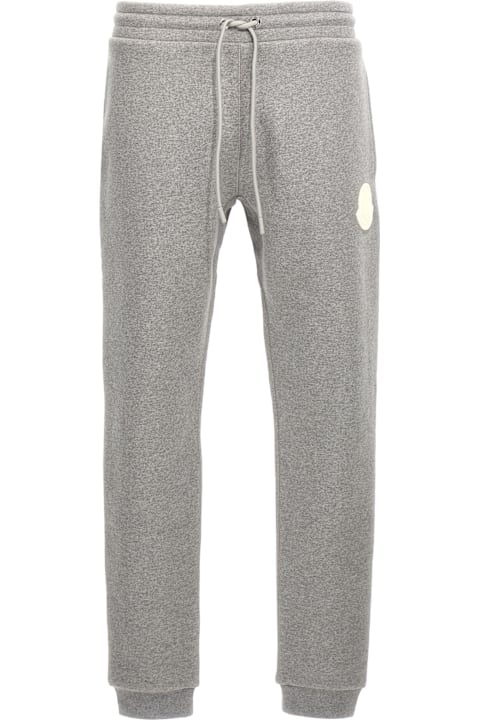 Moncler Pants for Men Moncler Grey Joggers With Contrast Logo Patch