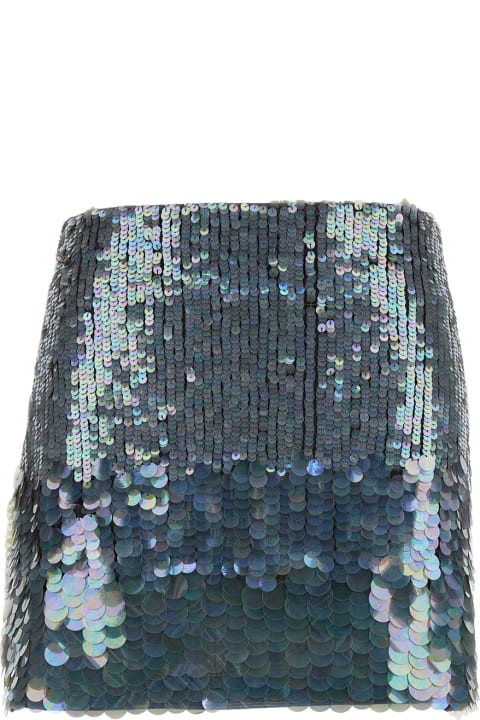 Parosh Skirts for Women Parosh Grey Mini-skirt With All-over Sequins In Stretch Polyamide Woman