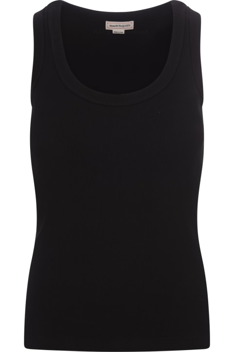 Topwear for Women Alexander McQueen Black Ribbed Tank Top