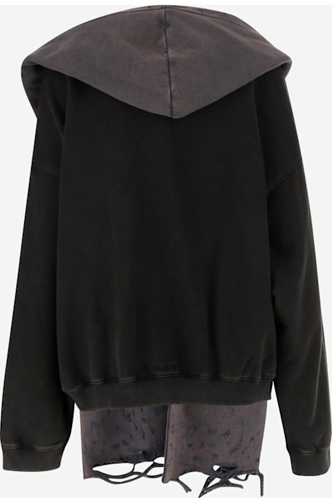 Homeware WE11 DONE Cotton Distressed Muffler Sweatshirt