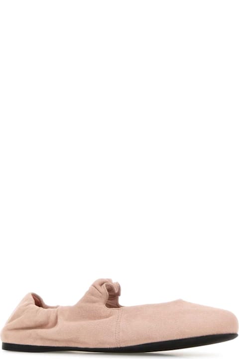 Miu Miu Pastel Pink Suede Ballerinas