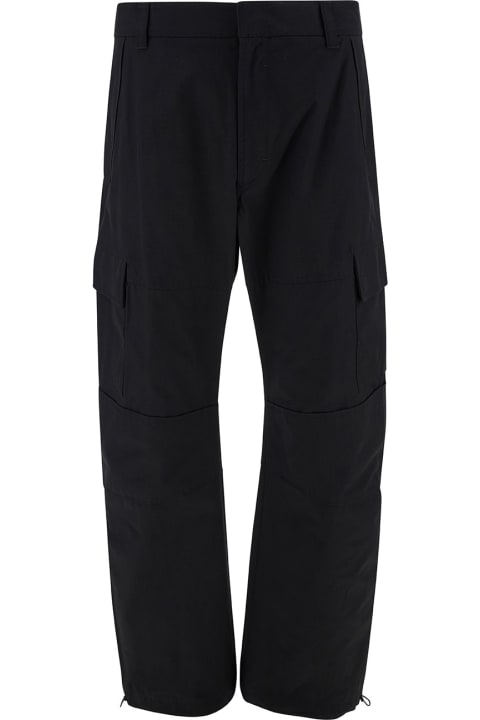 Pants for Men Givenchy Arched Cargo Pants With Logo Embroidery