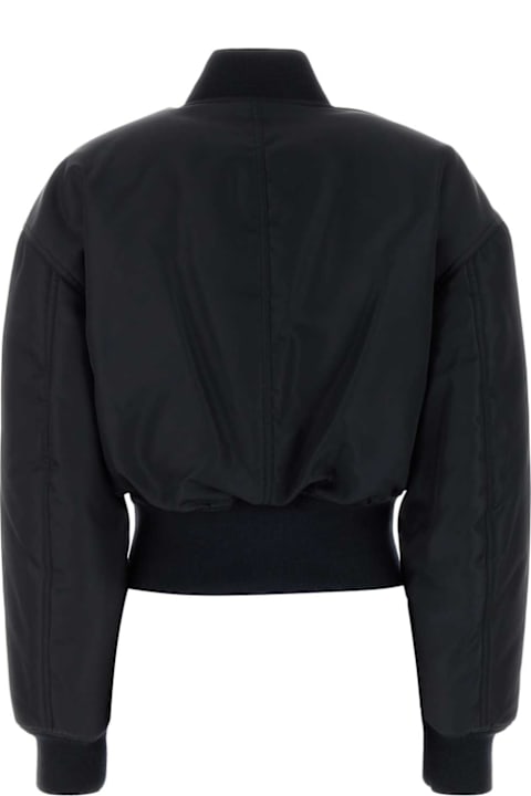 Saint Laurent Coats & Jackets for Women Saint Laurent Dark Blue Nylon Bomber Jacket