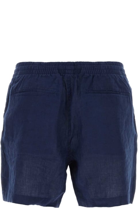 メンズ新着アイテム Polo Ralph Lauren Navy Blue Linen Bermuda Shorts