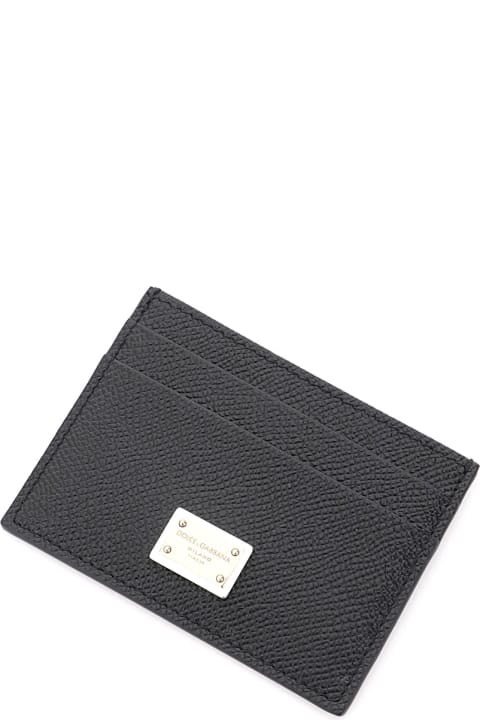 Leather Card Holder With Logo Plaque