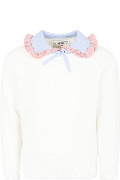 Homeware MC2 Saint Barth Ivory Sweater For Girl With Heart
