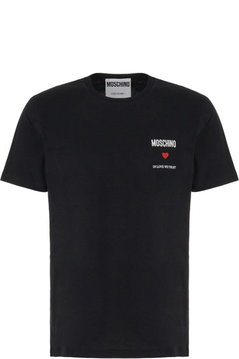 Moschino Men Moschino Logo Printed Crewneck T-shirt