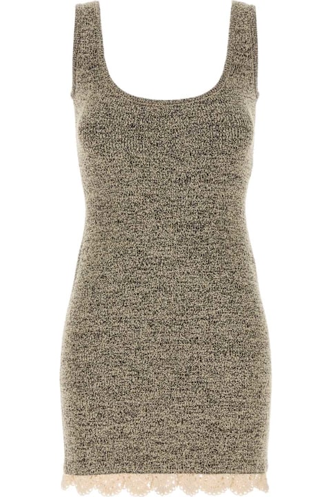 Dresses for Women Magda Butrym Melange Brown Knit Mini Dress