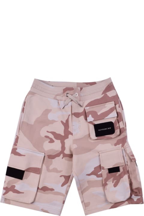 Cargo Shorts With Camouflage Print