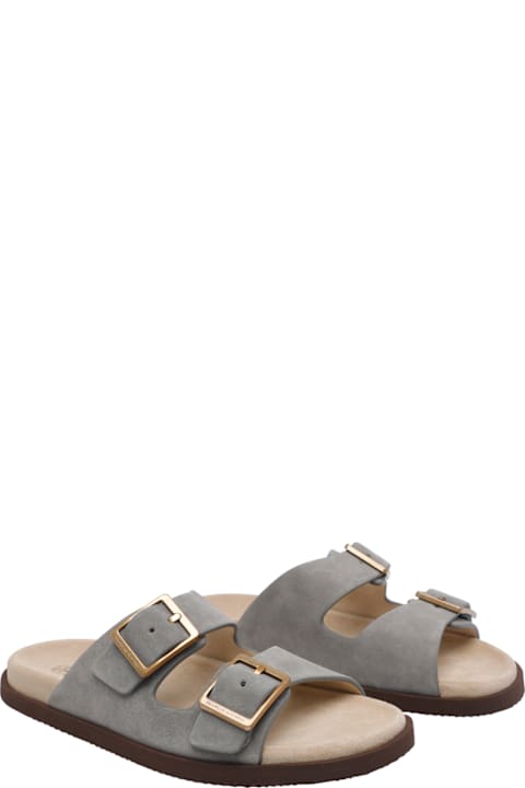 Brunello Cucinelli for Kids Brunello Cucinelli Suede Slides