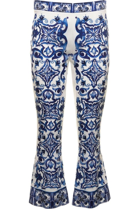 Pants & Shorts for Women Dolce & Gabbana Majolica Printed Flared Pants