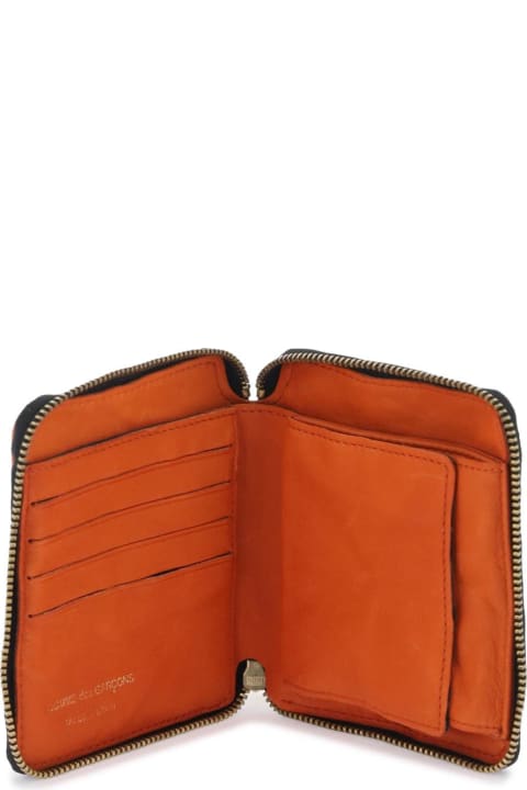 Comme des Garçons Wallet Wallets for Men Comme des Garçons Wallet Washed Leather Zip-around Wallet