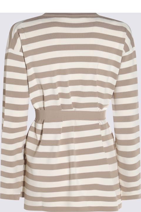 Max Mara for Women Max Mara Beige And White Cotton Gerald Knitwear
